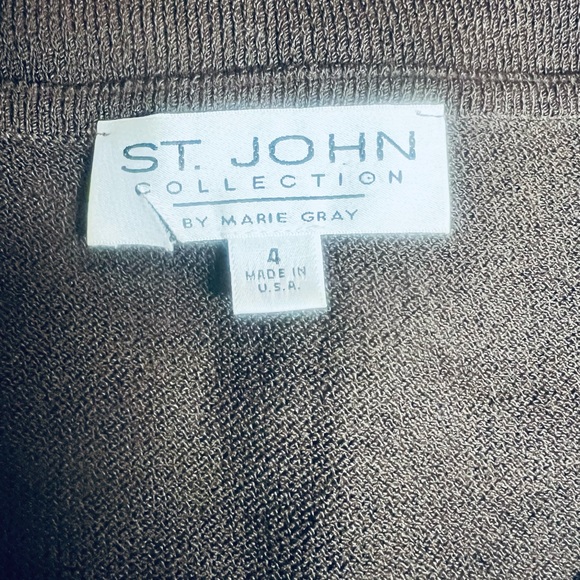 St John Chocolate brown Santana ruffle knit skirt set - Picture 6 of 8